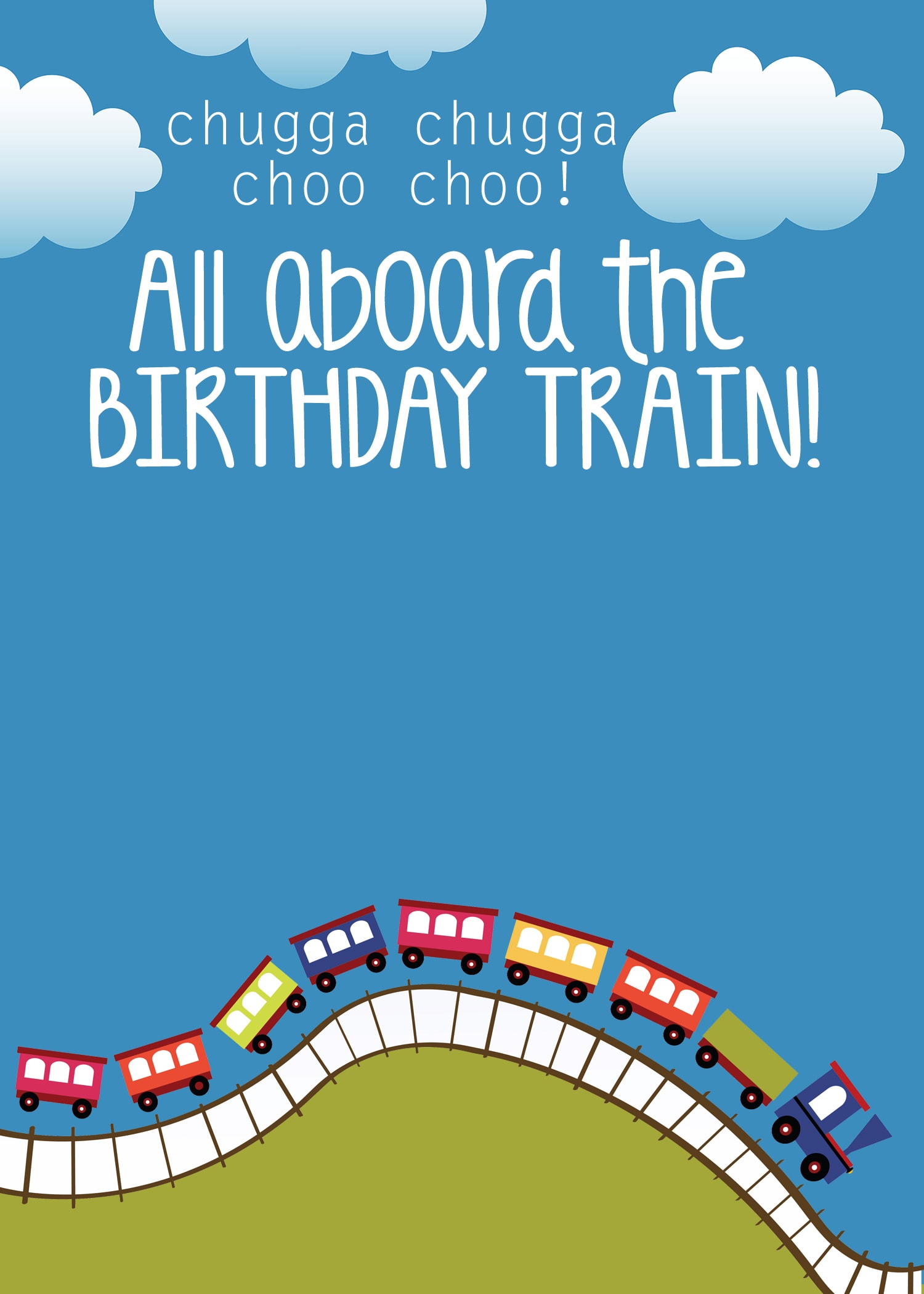 train birthday party invitation template