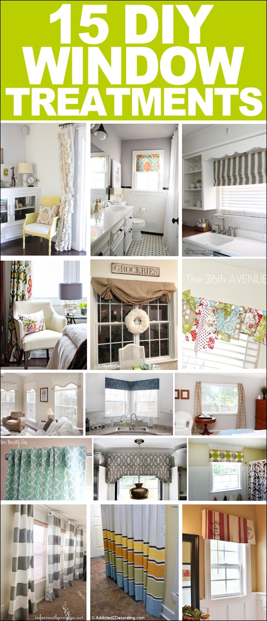 15 diy window treatments graphic.