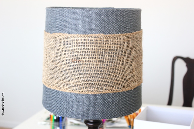 burlap accent on lamp shade