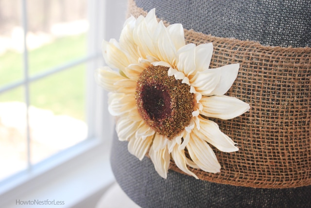 burlap lamp shade makeover