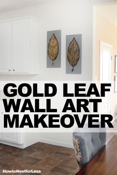 gold leaf wall art makeover