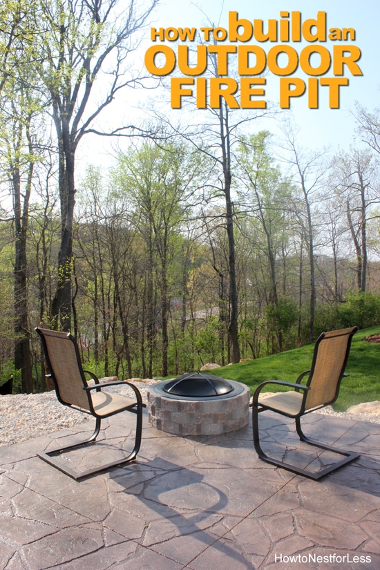 DIY fire pit made from cinder blocks  Cinder block fire pit, Fire pit  seating area, Backyard fire