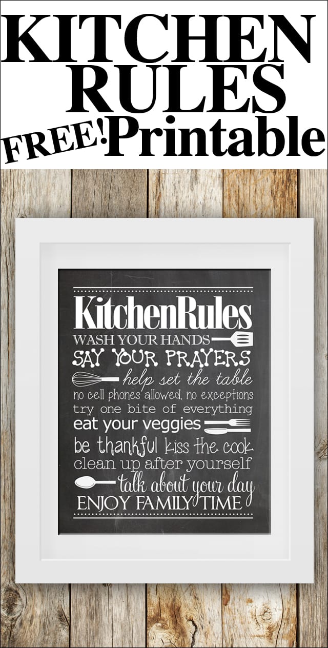 kitchen rules printable