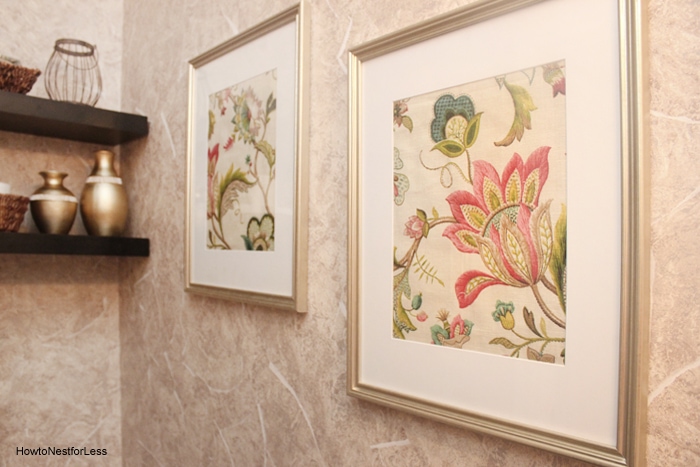 powder room makeover artwork