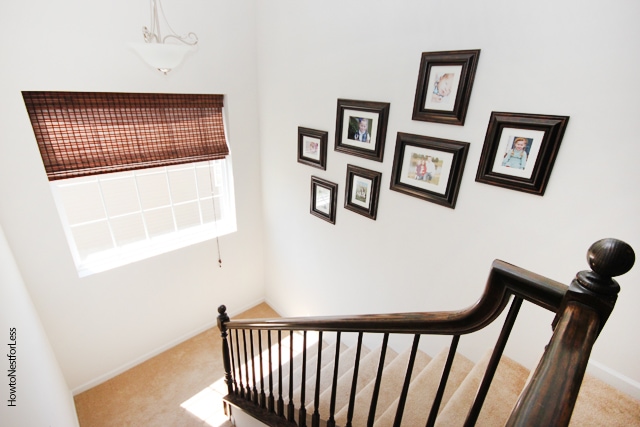 staircase photo gallery wall