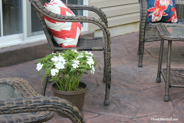 backyard stamped patio makeover