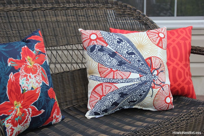 backyard stamped patio outdoor pillows