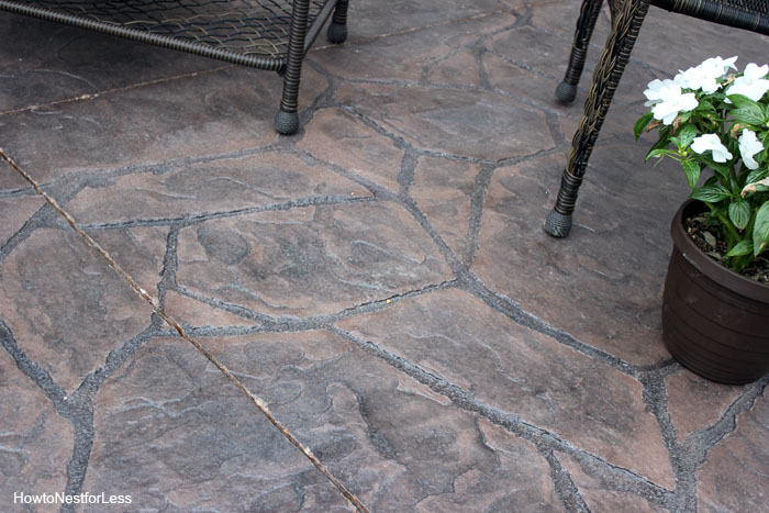 stamped concrete patio makeover