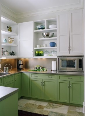 Unexpected Pop of Color: Kitchen Cabinets