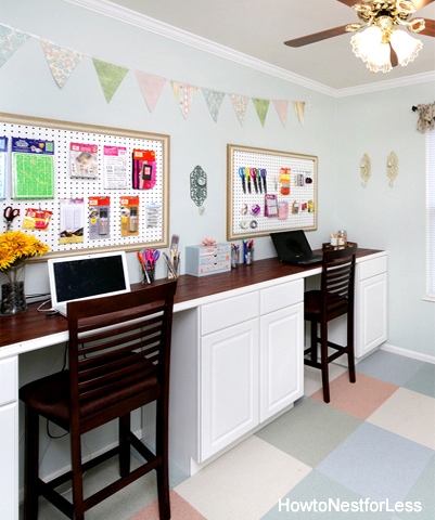 Striped Craft Room Walls - How to Nest for Less™