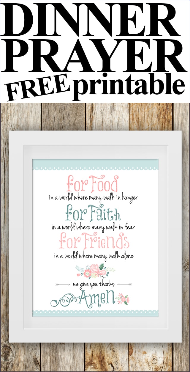 dinner prayer free printable