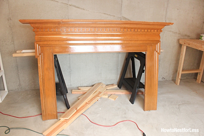 fireplace mantel headboard