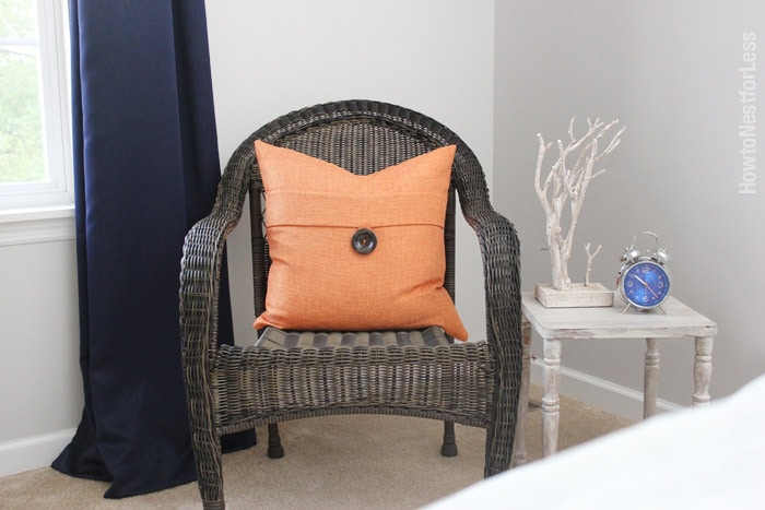 guest bedroom navy orange makeover