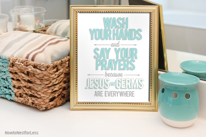 jesus and germs bathroom printable