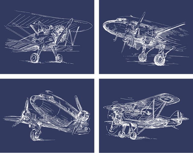 sketch airplane free printables