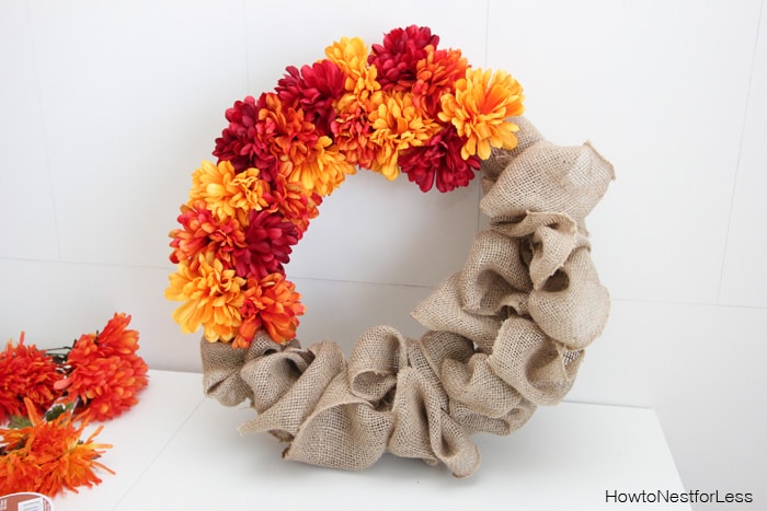 burlap fall flower wreath