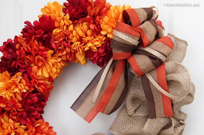 fall burlap flower wreath