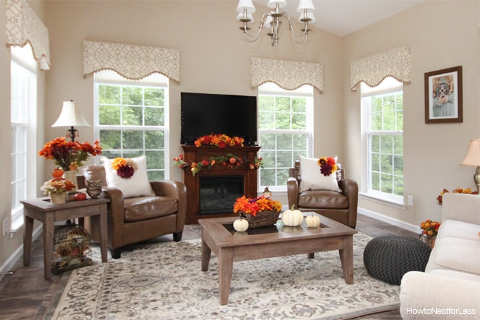 fall decor family room