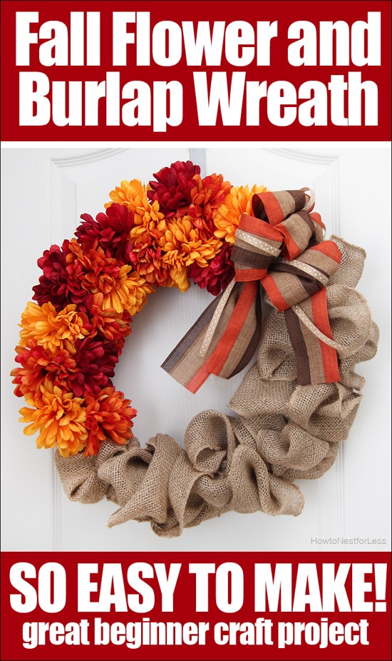 fall flower burlap wreath