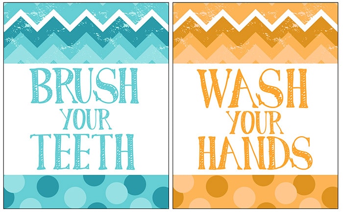 free chevron bathroom printables