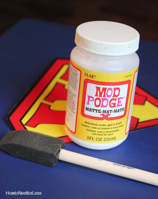 mod podge superhero toy box