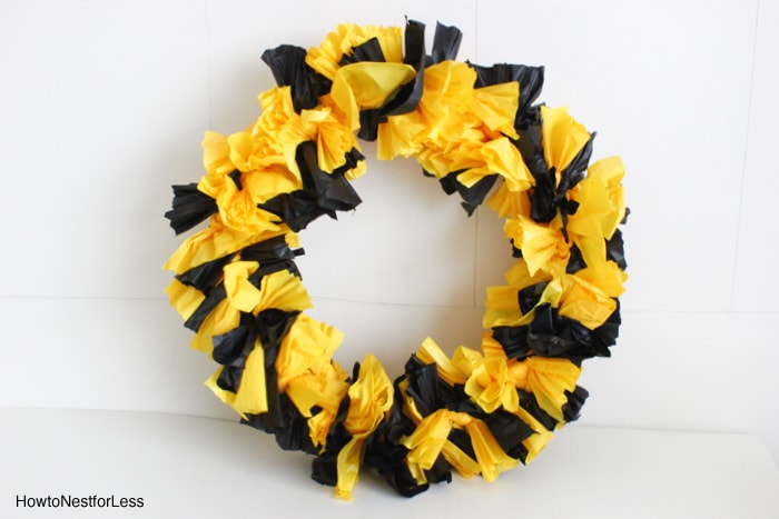 plastic tablecloth college wreath