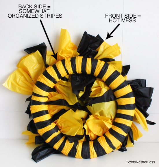 plastic tablecloth wreath