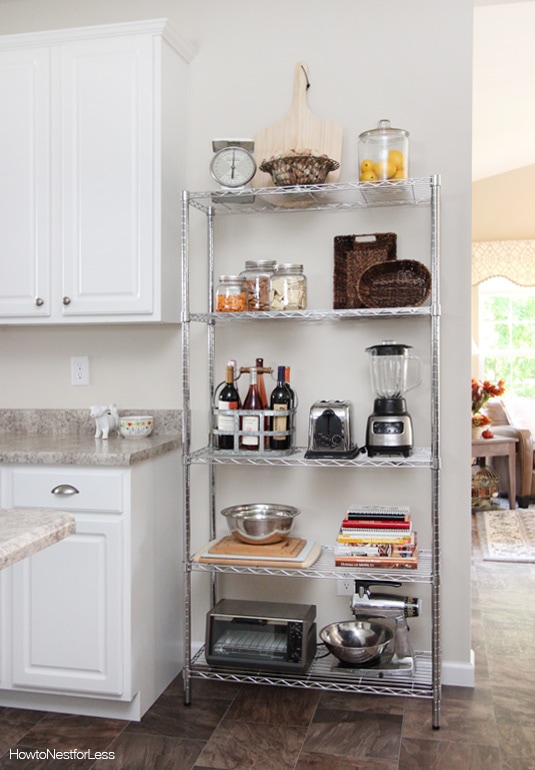 Wire Shelving Unit In Kitchen 