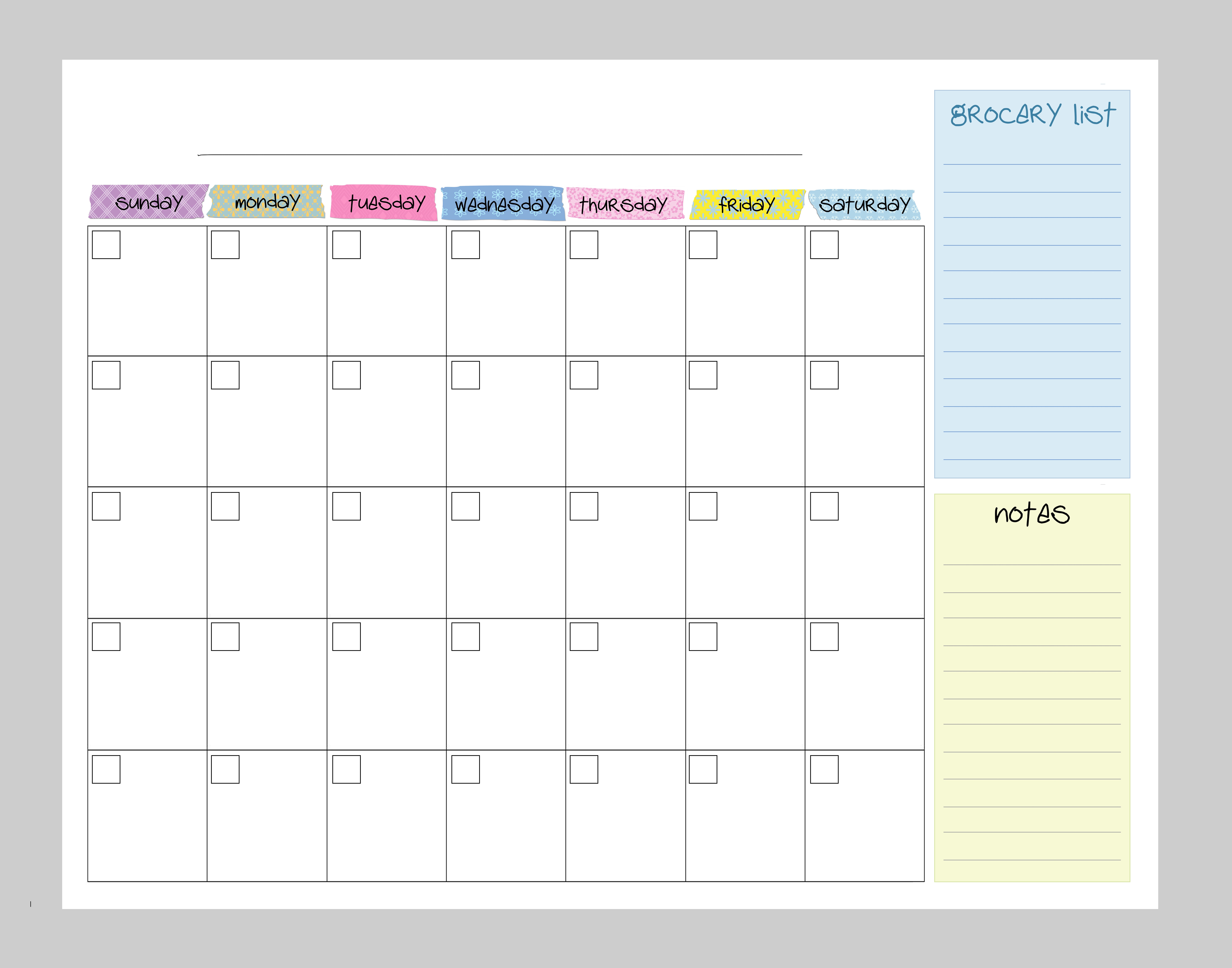 Calendar Board Printables