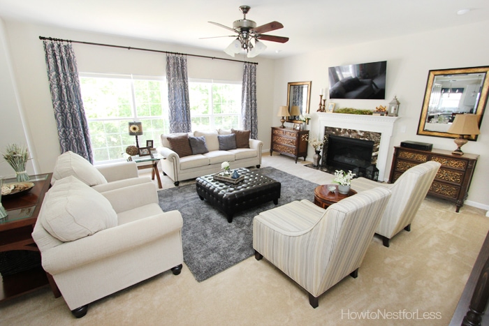 charcoal family room makeover
