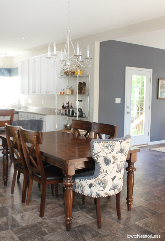 charcoal gray breakfast room paint