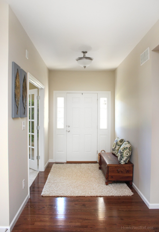 entry foyer cedar bench