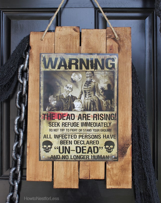 Zombie Apocalypse Sign + Halloween Front Porch