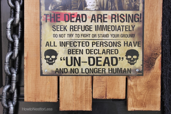 halloween zombie front door sign