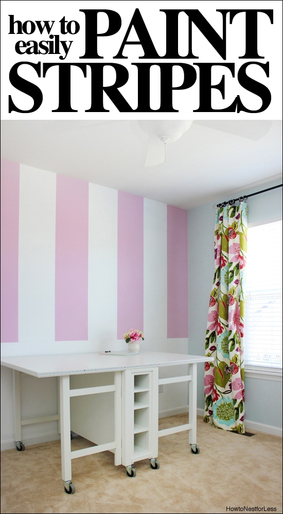 Striped Craft Room Walls - How to Nest for Less™