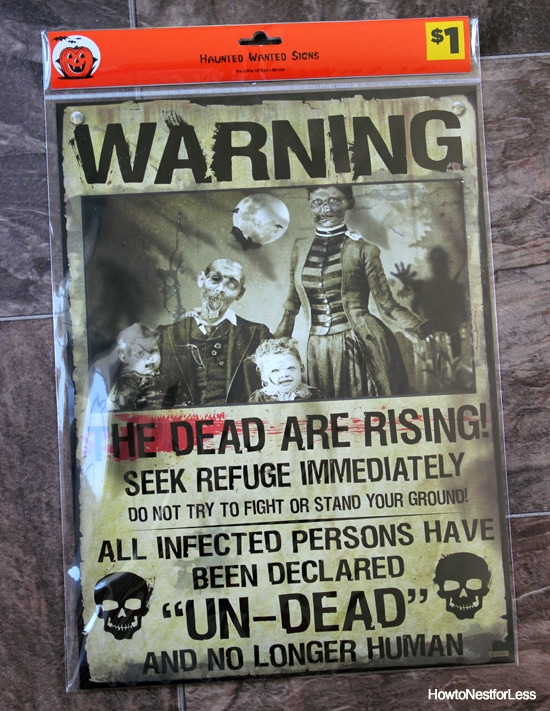 zombie halloween sign