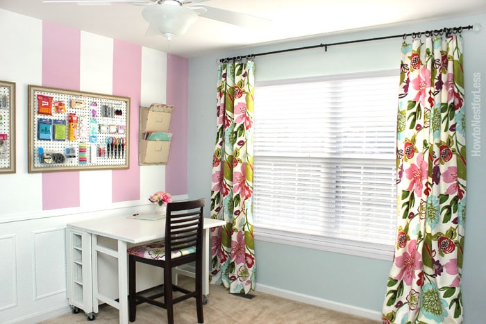 craft room floral drapes