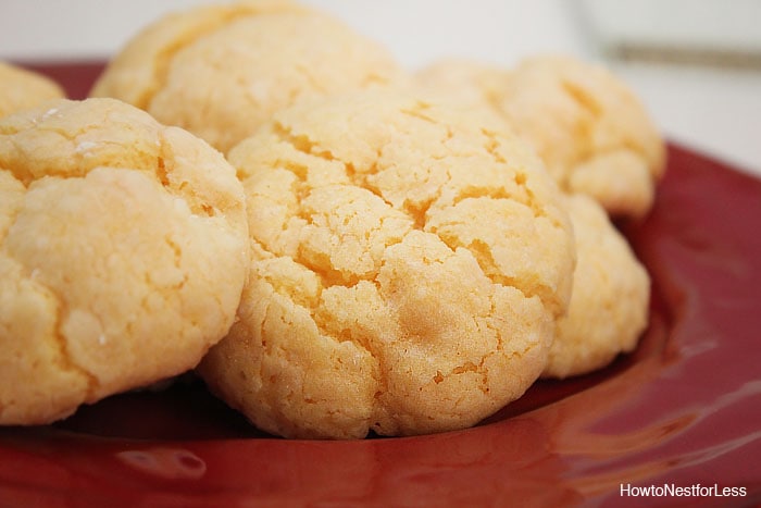 The ooey gooey cookies baked on a plate.