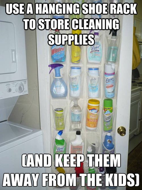 organize cleaning supplies