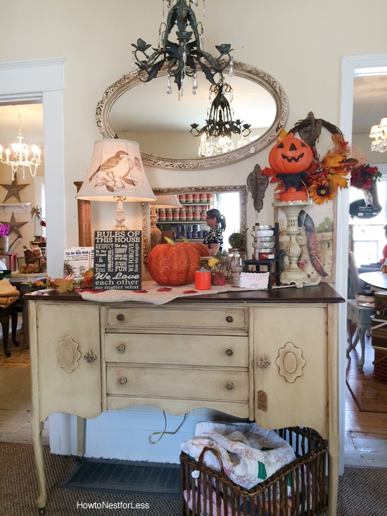 red posie dining room buffet