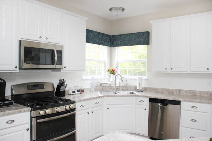 white subway tile backsplash makeover