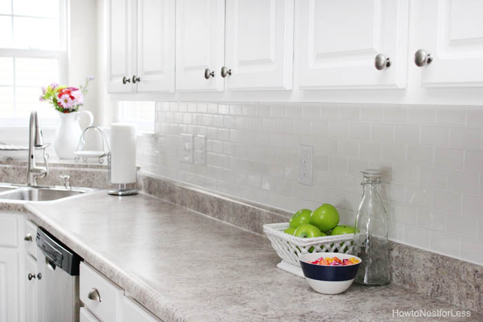 white subway tile backsplash