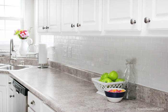 white subway tile backsplash