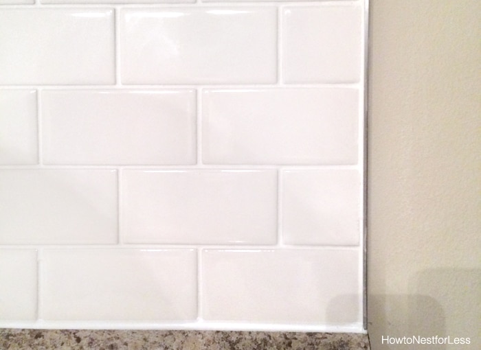 white tile backsplash