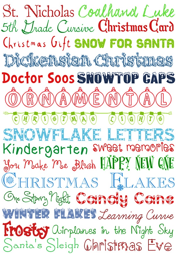 25 Christmas FREE Fonts How to Nest for Less™