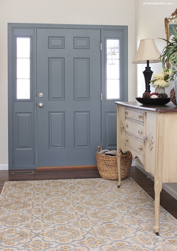 blue gray painted interior door