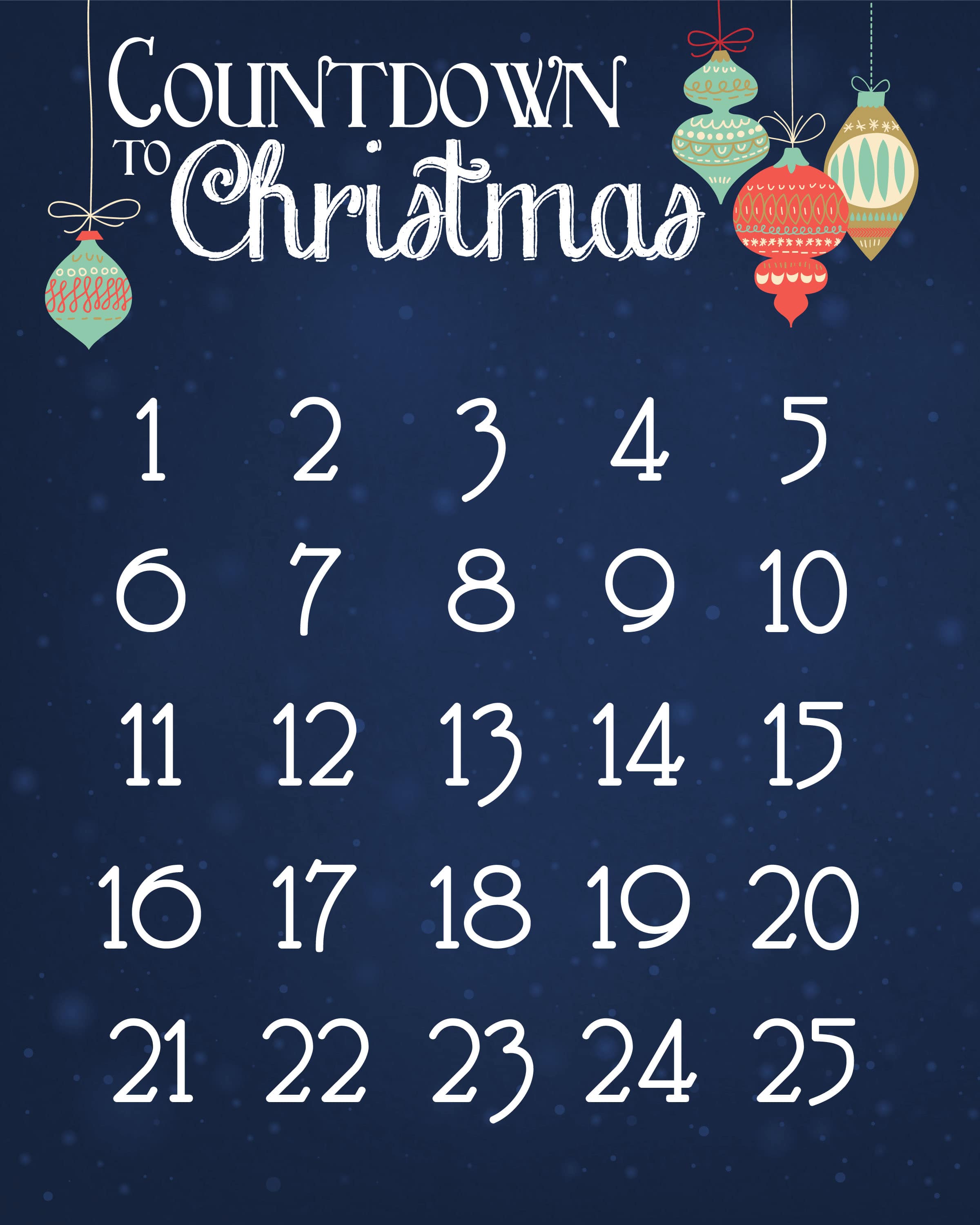 Free Printable Christmas Countdown Calendar