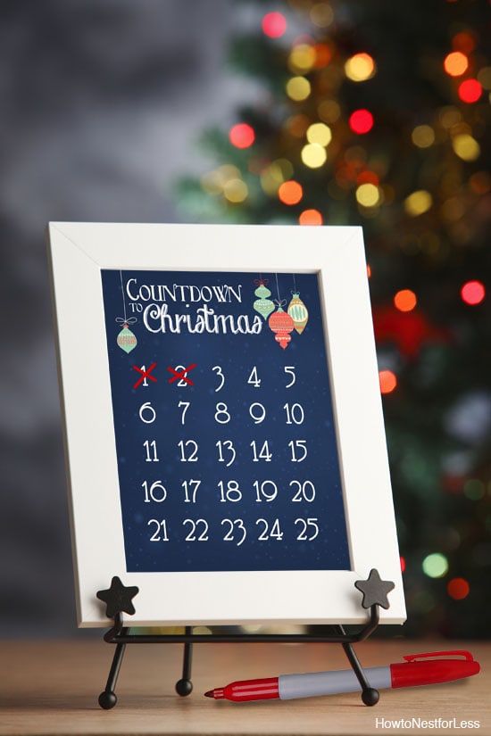 Christmas Countdown Calendar FREE Printable How to Nest for Less™