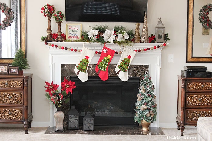 christmas fireplace family room