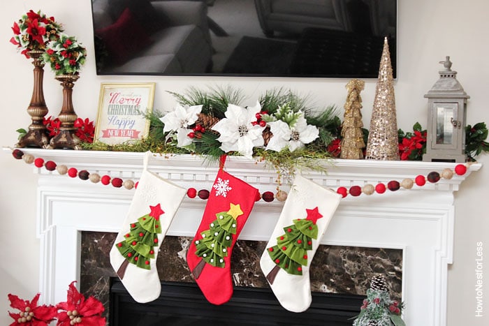 christmas fireplace mantel